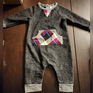 MIKI MIETTE Baby Plaid One Pc|Grey w/Black,White,Red,Blue|Boys Size 3M| NWOT